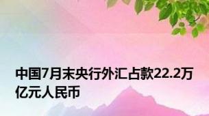 中国7月末央行外汇占款22.2万亿元人民币