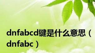 dnfabcd键是什么意思（dnfabc）