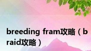 breeding fram攻略（braid攻略）