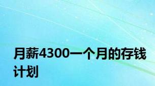 月薪4300一个月的存钱计划