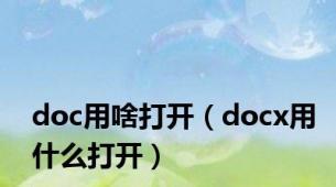 doc用啥打开（docx用什么打开）