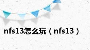 nfs13怎么玩（nfs13）