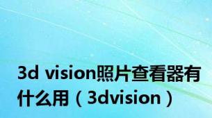 3d vision照片查看器有什么用（3dvision）