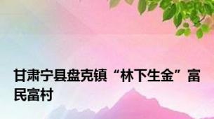 甘肃宁县盘克镇“林下生金”富民富村