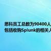 思科员工总数为90400人，其中包括收购Splunk的相关人员