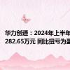 华力创通：2024年上半年净利润282.65万元 同比扭亏为盈