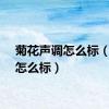 菊花声调怎么标（声调怎么标）