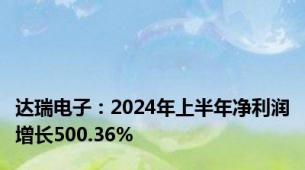 达瑞电子：2024年上半年净利润增长500.36%