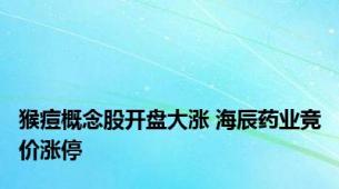 猴痘概念股开盘大涨 海辰药业竞价涨停