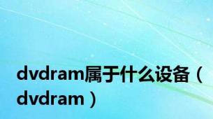 dvdram属于什么设备（dvdram）