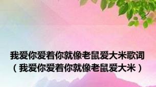 我爱你爱着你就像老鼠爱大米歌词（我爱你爱着你就像老鼠爱大米）