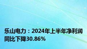 乐山电力：2024年上半年净利润同比下降30.86%