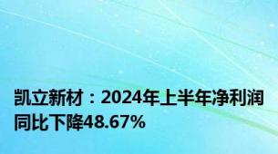 凯立新材：2024年上半年净利润同比下降48.67%