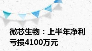 微芯生物：上半年净利亏损4100万元