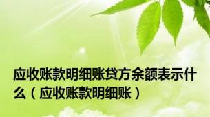 应收账款明细账贷方余额表示什么（应收账款明细账）