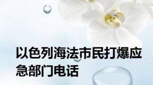 以色列海法市民打爆应急部门电话