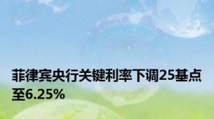 菲律宾央行关键利率下调25基点至6.25%