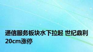 通信服务板块水下拉起 世纪鼎利20cm涨停