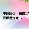 中鼎股份：获得17.87亿元项目定点书