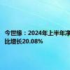 今世缘：2024年上半年净利润同比增长20.08%