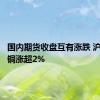 国内期货收盘互有涨跌 沪银、沪铜涨超2%