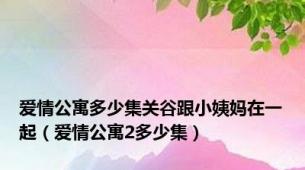 爱情公寓多少集关谷跟小姨妈在一起（爱情公寓2多少集）