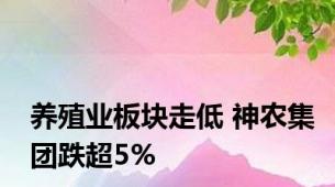 养殖业板块走低 神农集团跌超5%