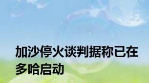 加沙停火谈判据称已在多哈启动