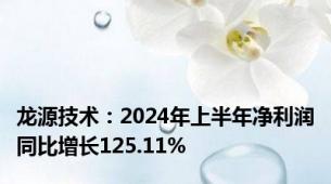 龙源技术：2024年上半年净利润同比增长125.11%