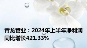 青龙管业：2024年上半年净利润同比增长421.33%