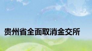 贵州省全面取消金交所