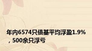 年内6574只债基平均浮盈1.9%，500余只浮亏