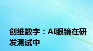 创维数字：AI眼镜在研发测试中