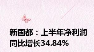 新国都：上半年净利润同比增长34.84%