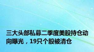 三大头部私募二季度美股持仓动向曝光，19只个股被清仓