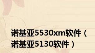 诺基亚5530xm软件（诺基亚5130软件）