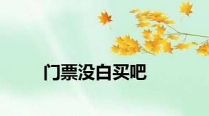 门票没白买吧