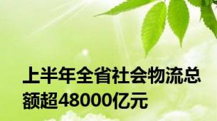 上半年全省社会物流总额超48000亿元