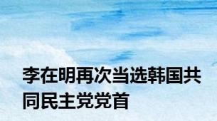 李在明再次当选韩国共同民主党党首