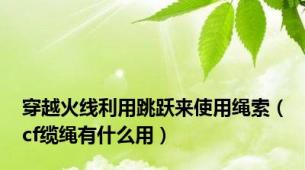 穿越火线利用跳跃来使用绳索（cf缆绳有什么用）