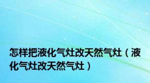 怎样把液化气灶改天然气灶（液化气灶改天然气灶）