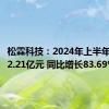 松霖科技：2024年上半年净利润2.21亿元 同比增长83.69%