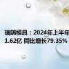 瑞鹄模具：2024年上半年净利润1.62亿 同比增长79.35%