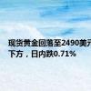 现货黄金回落至2490美元/盎司下方，日内跌0.71%