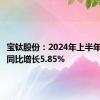 宝钛股份：2024年上半年净利润同比增长5.85%