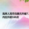 离岸人民币兑美元升破7.15，日内拉升超160点