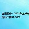 金田股份：2024年上半年净利润同比下降58.35%