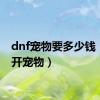 dnf宠物要多少钱（dnf开宠物）