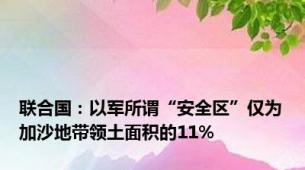 联合国：以军所谓“安全区”仅为加沙地带领土面积的11%