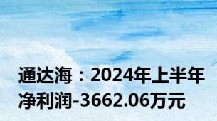 通达海：2024年上半年净利润-3662.06万元